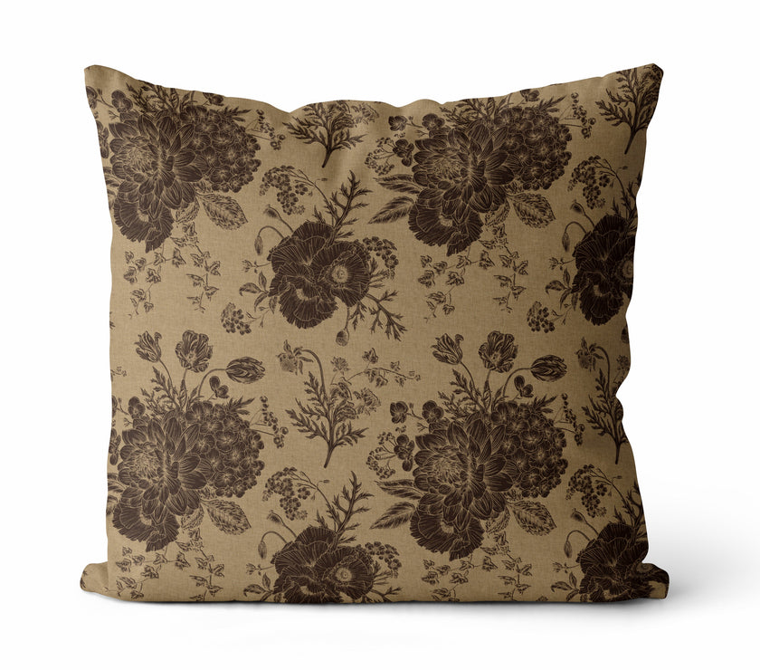 Thalassa | Vintage Style Floral Throw Pillow Cover