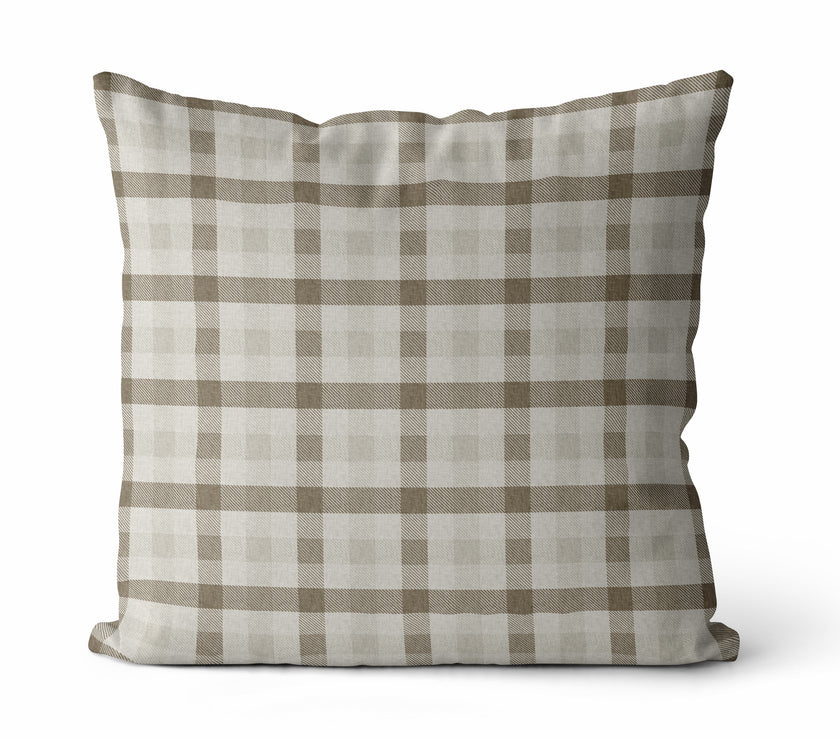 Quinton | Neutral Plaid Pillow Cover