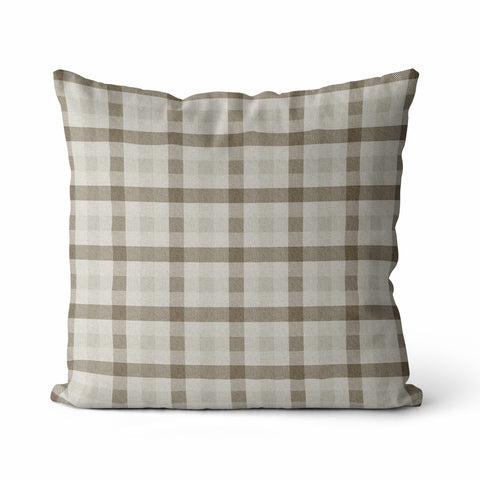 Quinton | Neutral Plaid Pillow Cover