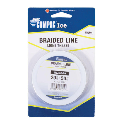 🍁COMPAC Black Braided Ice Line 50yd Spools Stony Tackle Shack Fishing Lines & Leaders art-noise.myshopify.com compac-black-braided-ice-line-50yd-spools-1
