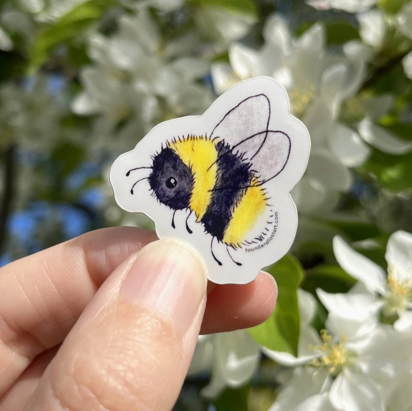 Found & Lost Art Vinyl Sticker 3-pack - Bumblebee and Blossoms - Art Noise