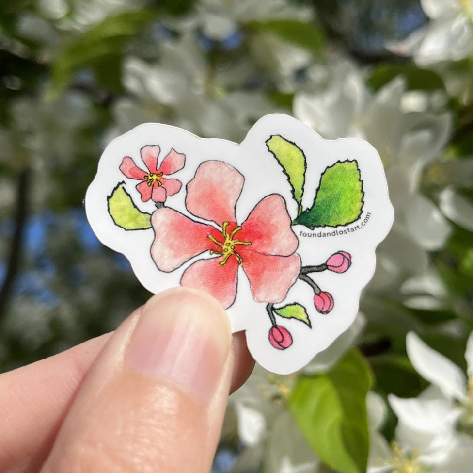 Found &amp; Lost Art Vinyl Sticker 3-pack - Bumblebee and Blossoms