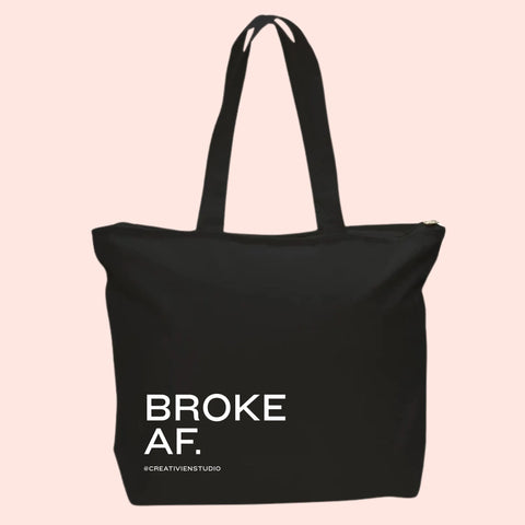 Broke AF Tote Bag Creativien product_type art-noise.myshopify.com broke-af-tote-bag Broke AF Tote Bag Creativien  art-noise.myshopify.com broke-af-tote-bag