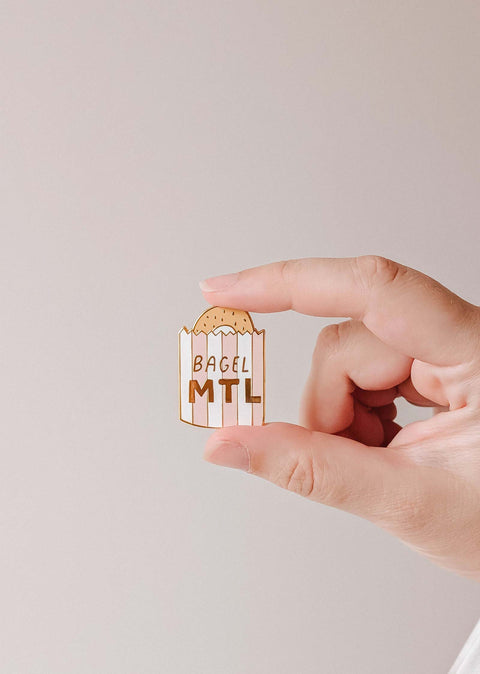 Bagel MTL Enamel Pin Mimi & August Enamel Pin art-noise.myshopify.com bagel-mtl-enamel-pin