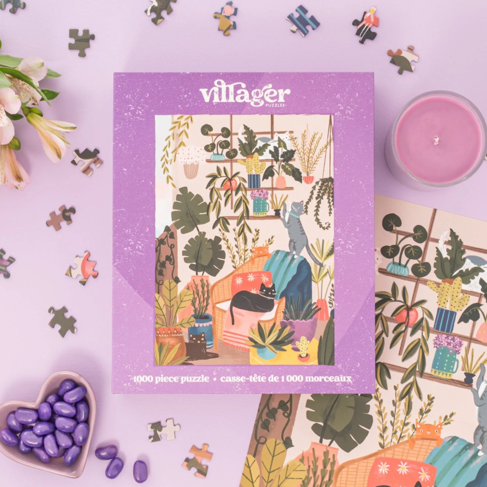  Balcony Cats | 1000-Piece Puzzle for Adults | Designed in Canada by Laura Konyndyk Villager Puzzles Puzzle art-noise.myshopify.com balcony-cats-1000-piece-puzzle-for-adults-designed-in-canada-by-laura-konyndyk