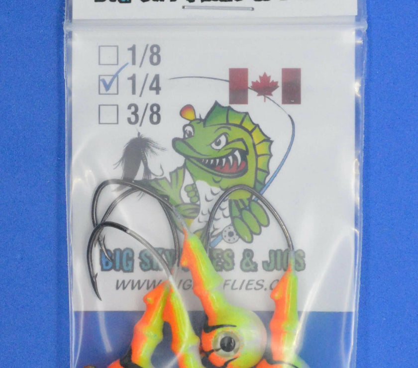 🍁Big Sky Mean Machine 1/4oz Glow Jig Heads 4/pack