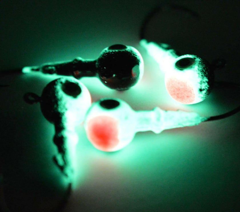 🍁Big Sky Mean Machine 1/4oz Glow Jig Heads 4/pack