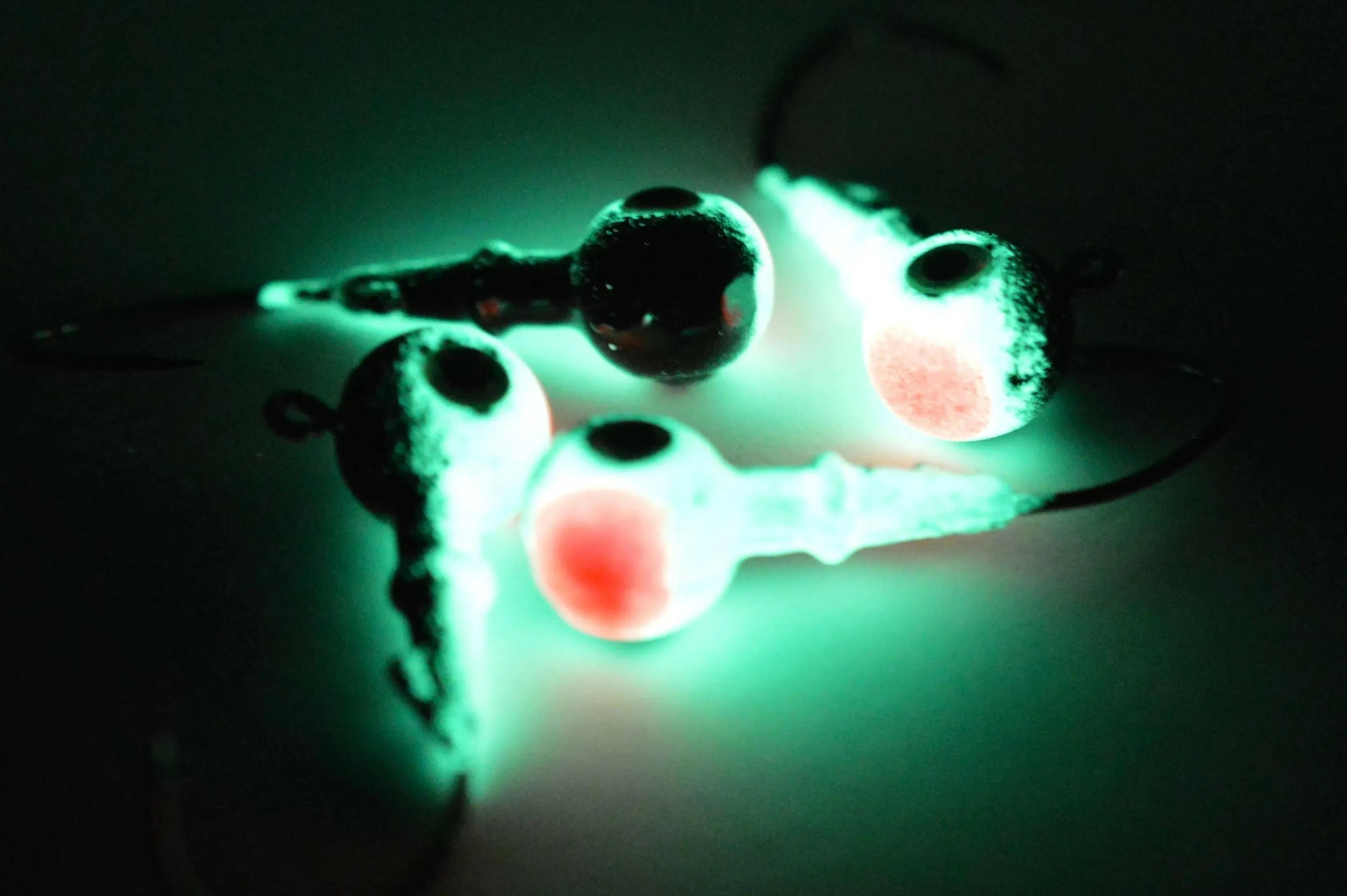  🍁Big Sky Mean Machine 1/4oz Glow Jig Heads 4/pack Stony Tackle Shack Fishing Hooks art-noise.myshopify.com big-sky-mean-machine-1-4oz-glow-jig-heads-4-pack-2