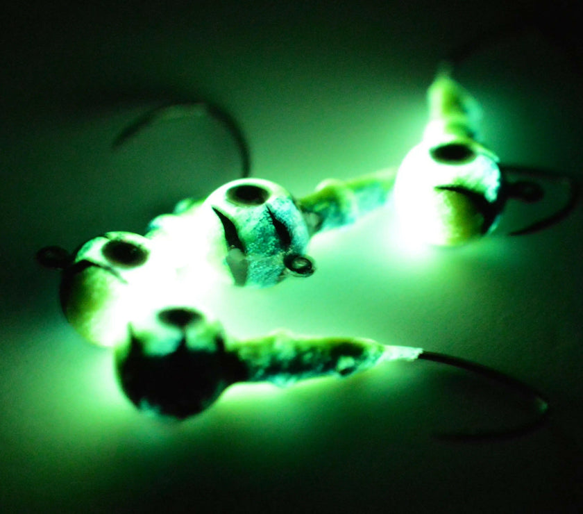 🍁Big Sky Mean Machine 1/4oz Glow Jig Heads 4/pack
