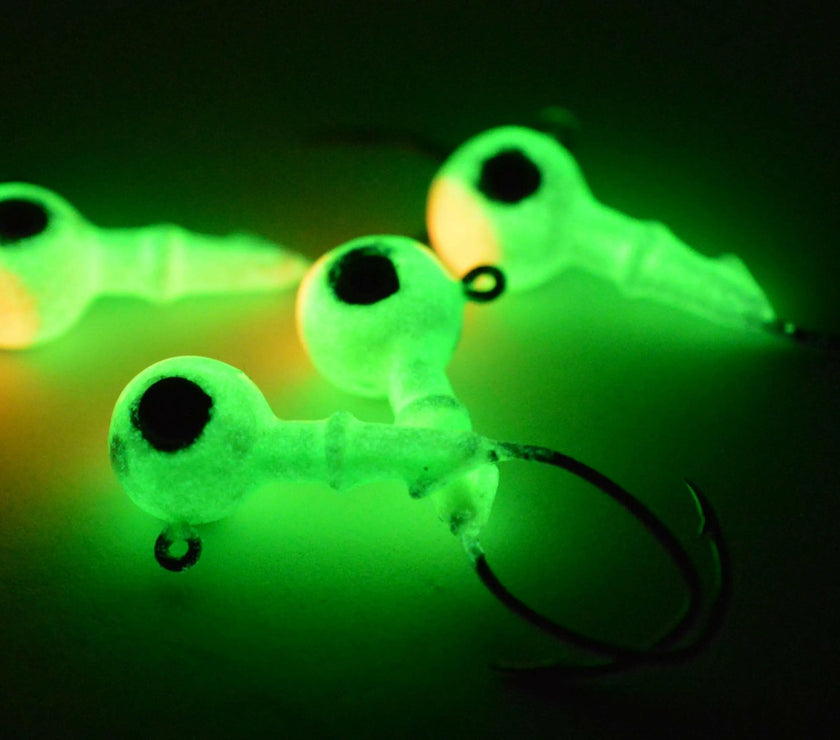 🍁Big Sky Mean Machine 1/4oz Glow Jig Heads 4/pack