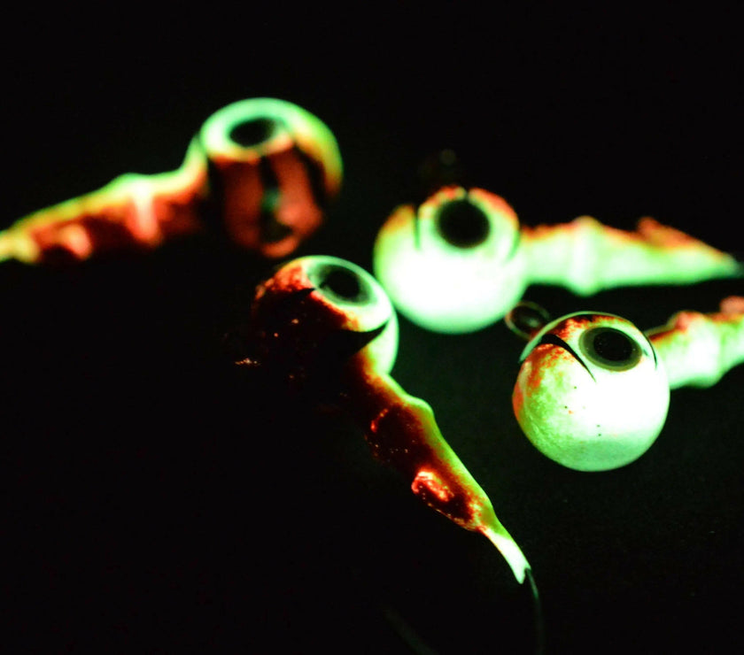 🍁Big Sky Mean Machine 1/4oz Glow Jig Heads 4/pack