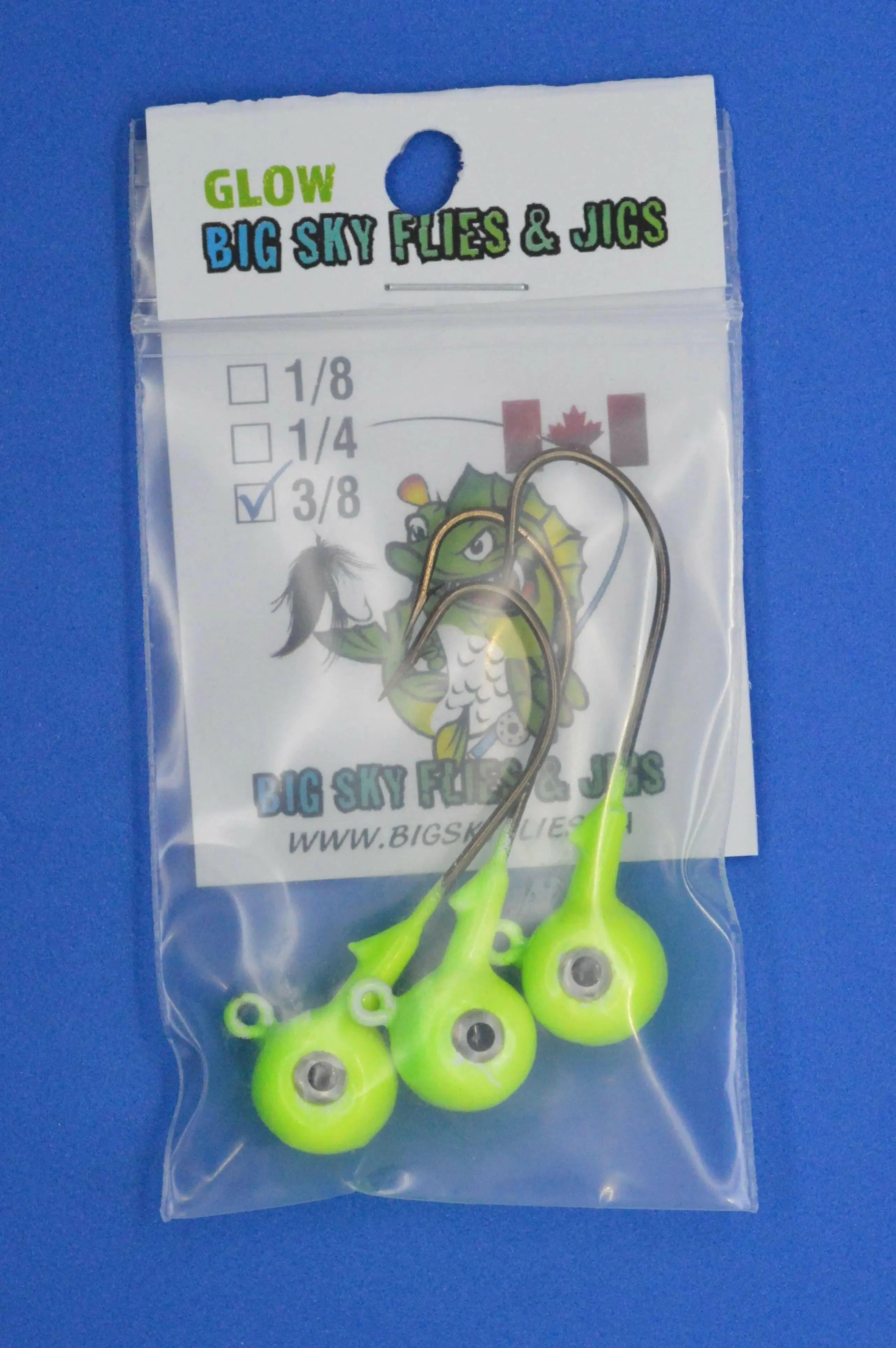  🍁Big Sky Titan 3/8oz Heavy Duty Jig Heads Glow 3/pack Stony Tackle Shack Fishing Hooks art-noise.myshopify.com big-sky-titan-3-8oz-heavy-duty-jig-heads-glow-3-pack-1