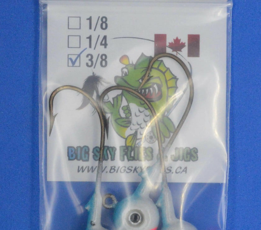 🍁Big Sky Titan 3/8oz Heavy Duty Jig Heads Glow 3/pack