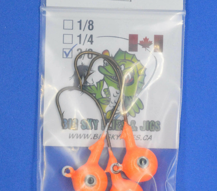 🍁Big Sky Titan 3/8oz Heavy Duty Jig Heads Glow 3/pack