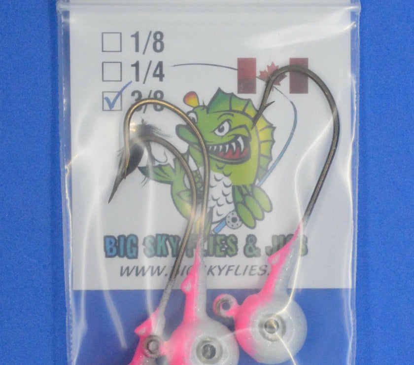 🍁Big Sky Titan 3/8oz Heavy Duty Jig Heads Glow 3/pack
