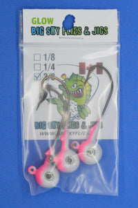 🍁Big Sky Titan 3/8oz Heavy Duty Jig Heads Glow 3/pack