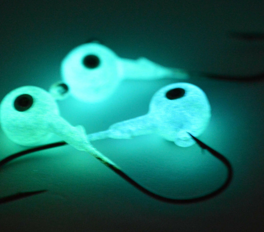 🍁Big Sky Titan 3/8oz Heavy Duty Jig Heads Glow 3/pack