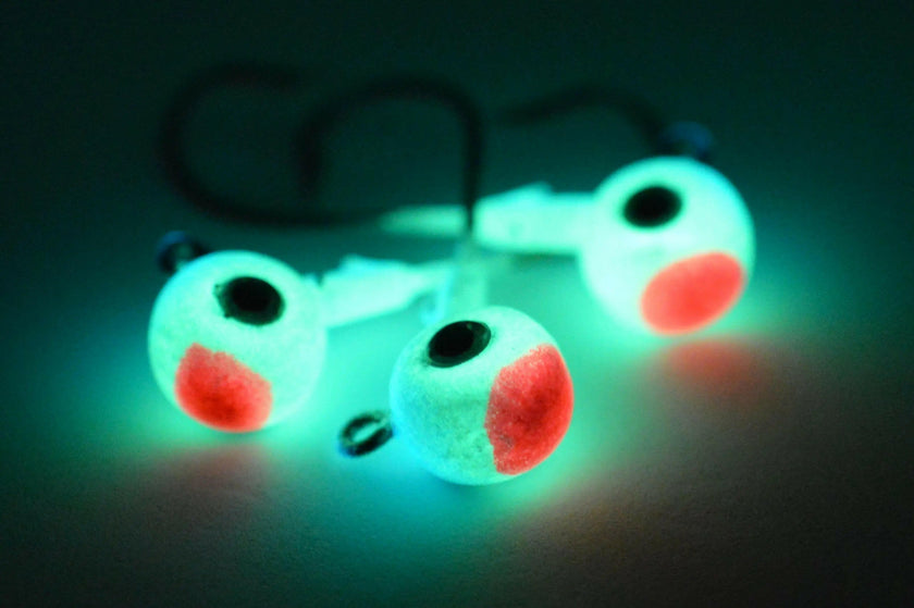 🍁Big Sky Titan 3/8oz Heavy Duty Jig Heads Glow 3/pack