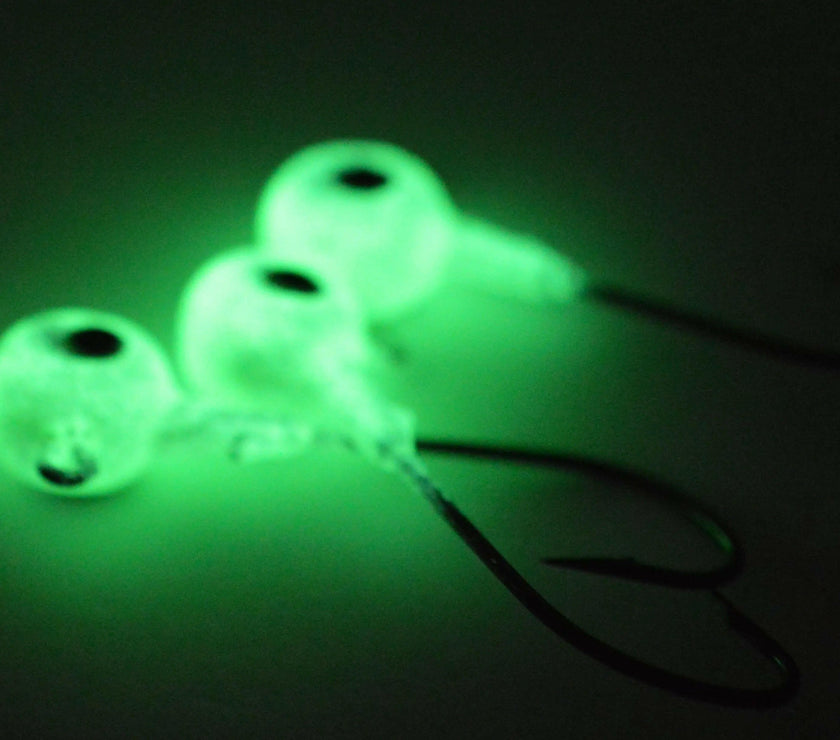 🍁Big Sky Titan 3/8oz Heavy Duty Jig Heads Glow 3/pack