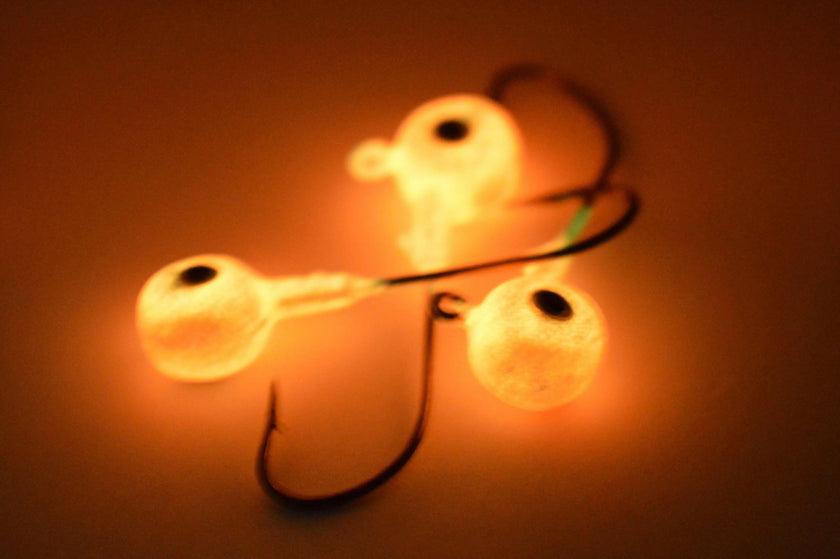 🍁Big Sky Titan 3/8oz Heavy Duty Jig Heads Glow 3/pack