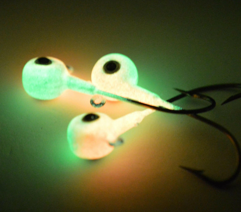 🍁Big Sky Titan 3/8oz Heavy Duty Jig Heads Glow 3/pack