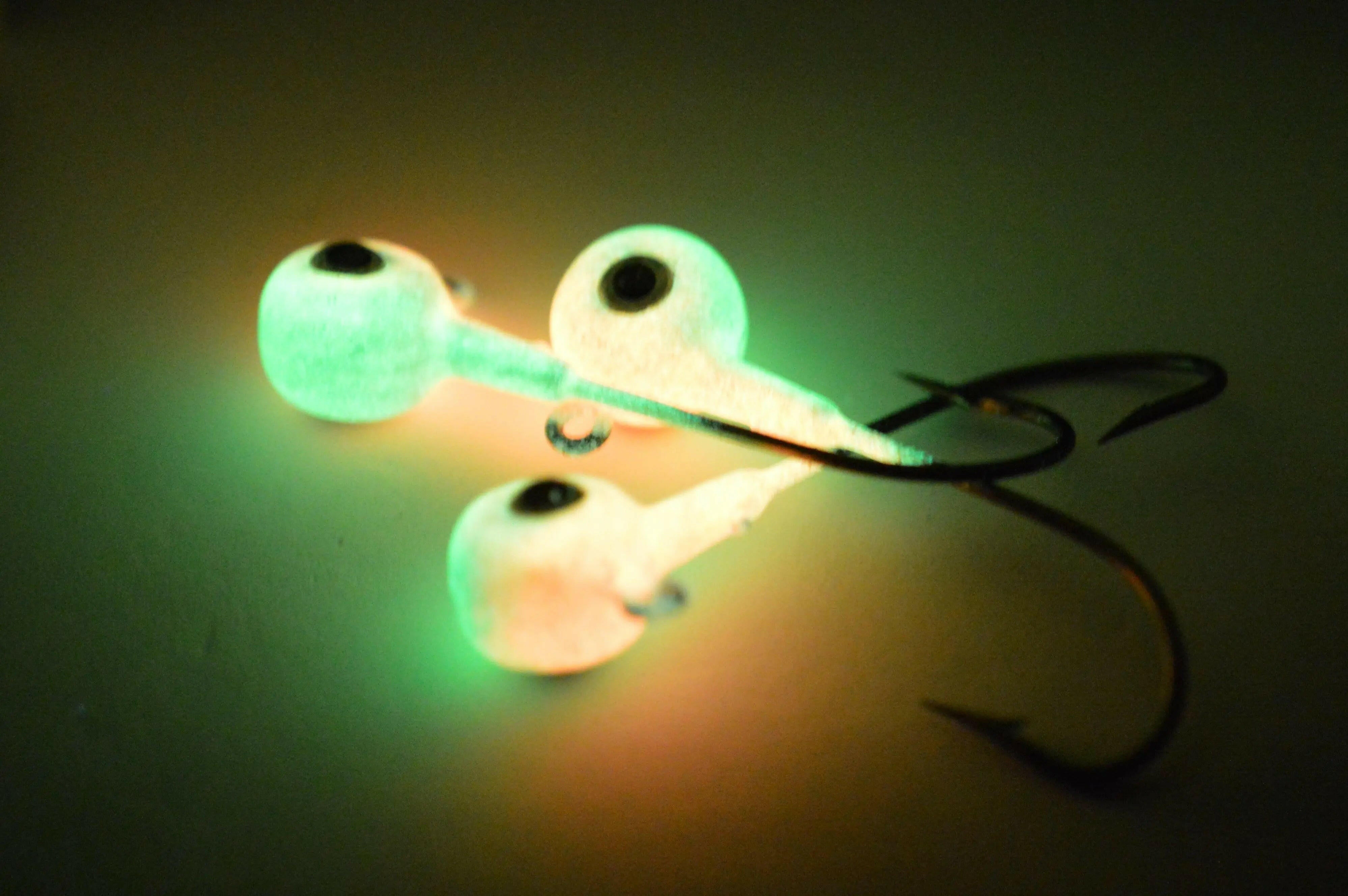 🍁Big Sky Titan 3/8oz Heavy Duty Jig Heads Glow 3/pack
