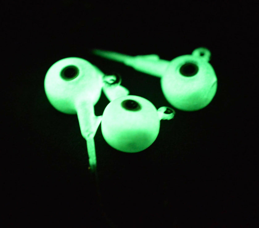🍁Big Sky Titan 3/8oz Heavy Duty Jig Heads Glow 3/pack