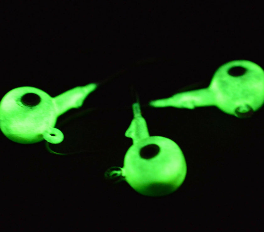 🍁Big Sky Titan 3/8oz Heavy Duty Jig Heads Glow 3/pack