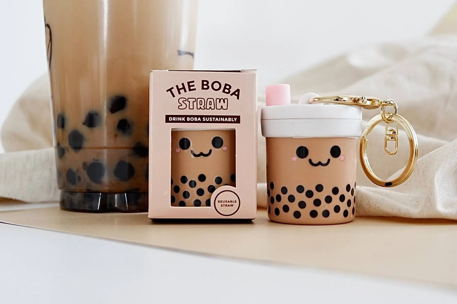  Boba Straw Keychain Eco Beige Straws art-noise.myshopify.com boba-straw-keychain