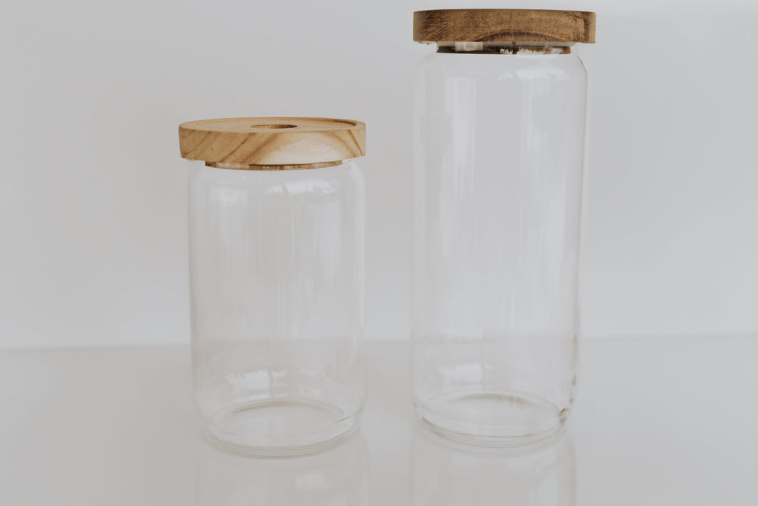 Bocal verre et acacia