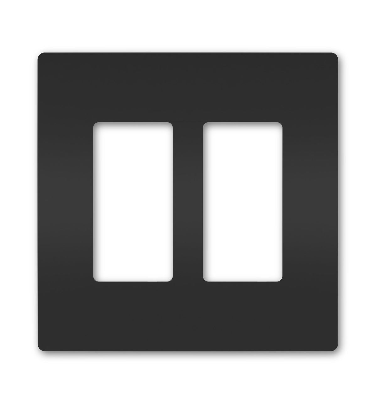 BysonX Screwless 2-Gang Wall Plate – White / Black Finish (Decora Compatible)