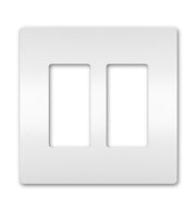 BysonX Screwless 2-Gang Wall Plate – White / Black Finish (Decora Compatible)