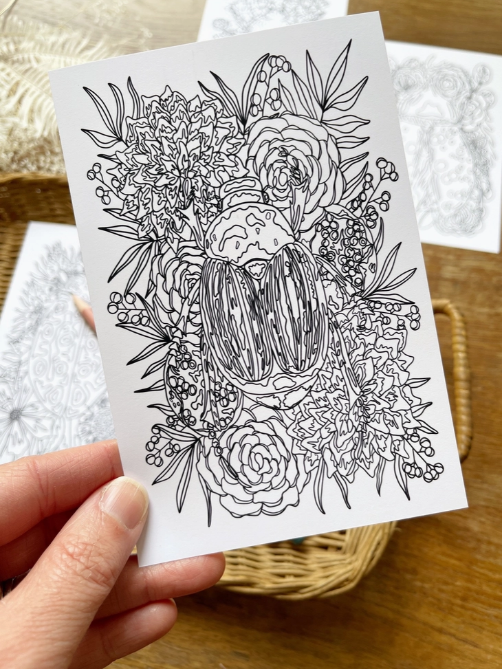 Candace Fincher Postcard Pack Colouring Sheet