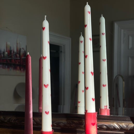 Hand-Painted Heart Candlestick Eloise and Oliver Candlestick art-noise.myshopify.com hand-painted-heart-candlestick