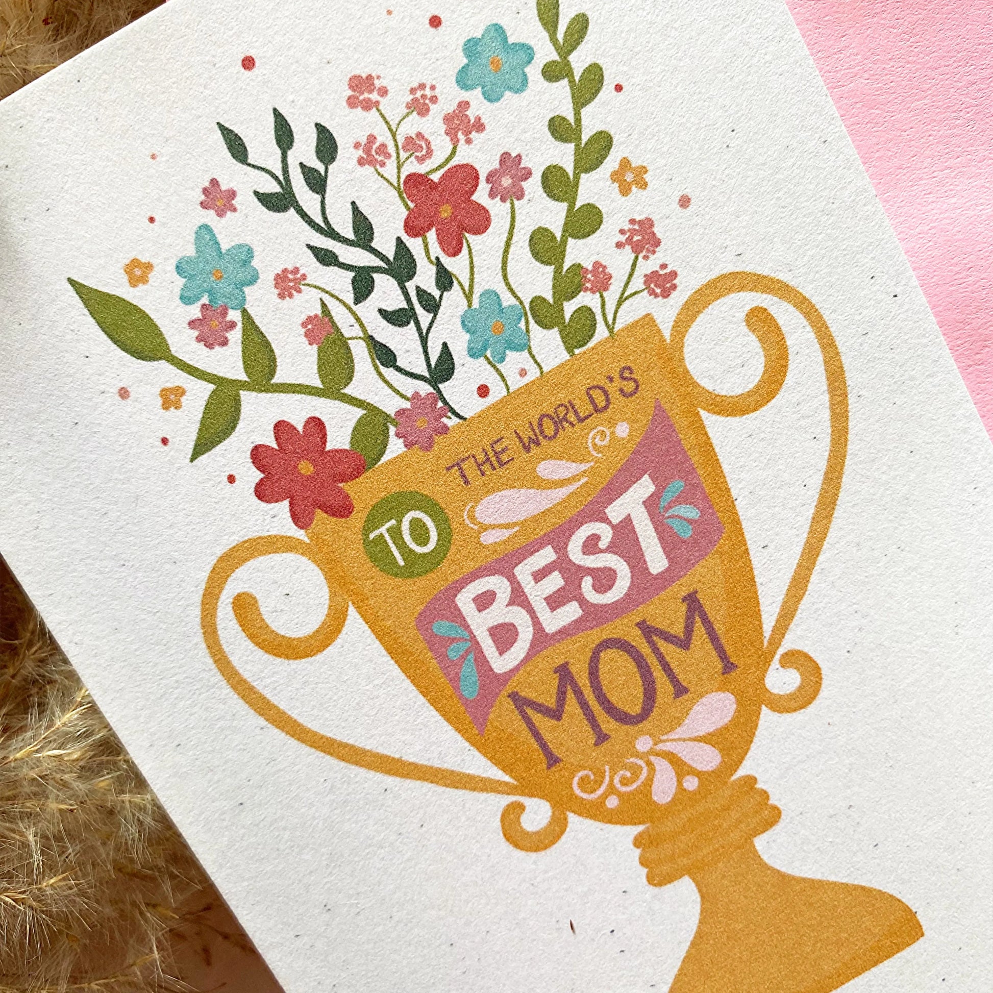  To The World’s Best Mom | Mother's Day Mini Greeting Card Cheeky Peach Designs Cards art-noise.myshopify.com to-the-world-s-best-mom-mothers-day-mini-greeting-card