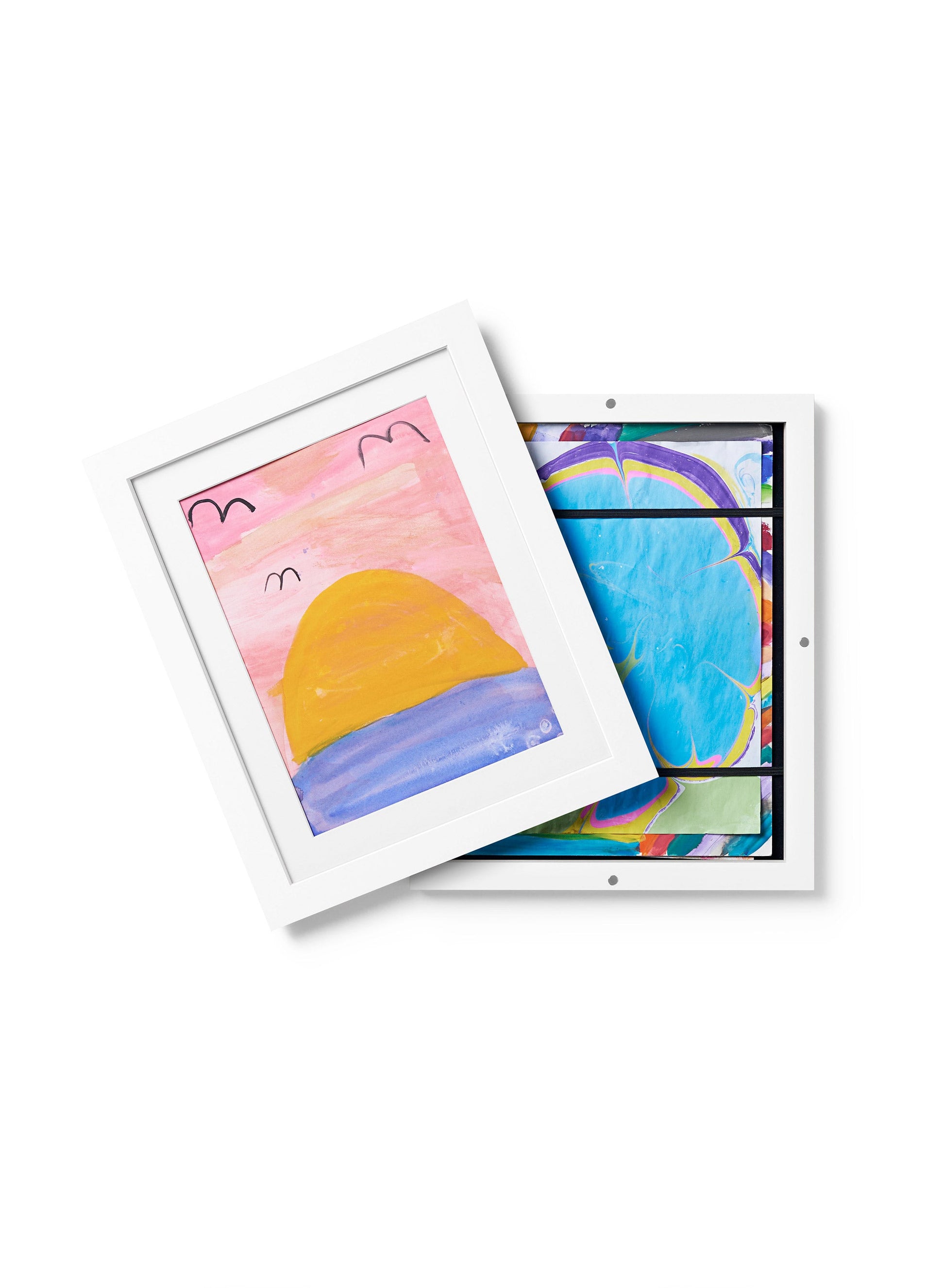Kids Art Frame in White Solid Wood, 8.5x11 in | 22x28 cm Opposite Wall Frame art-noise.myshopify.com kids-art-frame-in-white-solid-wood-8-5x11-in-22x28-cm