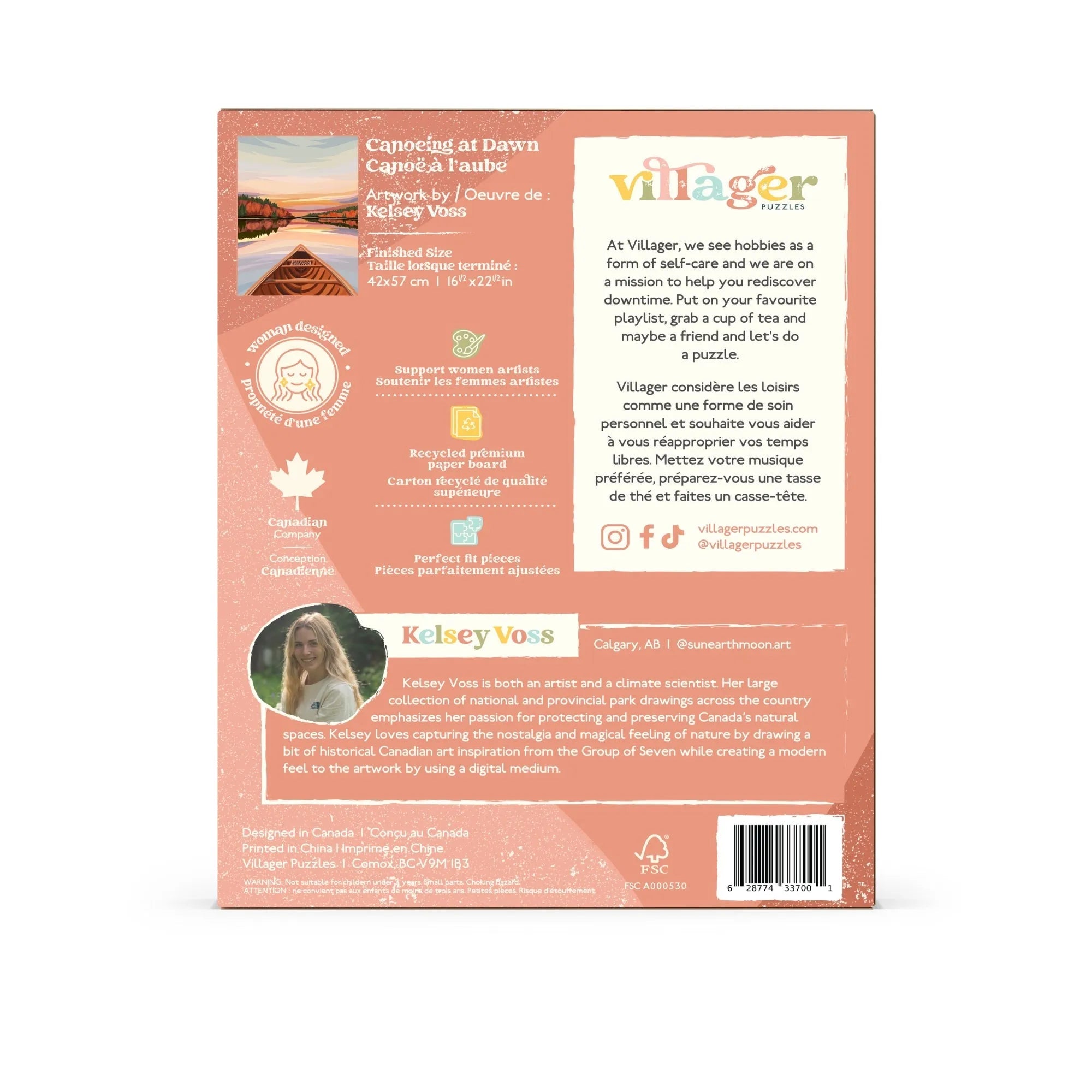  Canoeing at Dawn | 500-Piece Puzzle for Adults | Designed in Canada by Kelsey Voss Villager Puzzles Puzzle art-noise.myshopify.com canoeing-at-dawn-500-piece-puzzle-for-adults-designed-in-canada-by-kelsey-voss