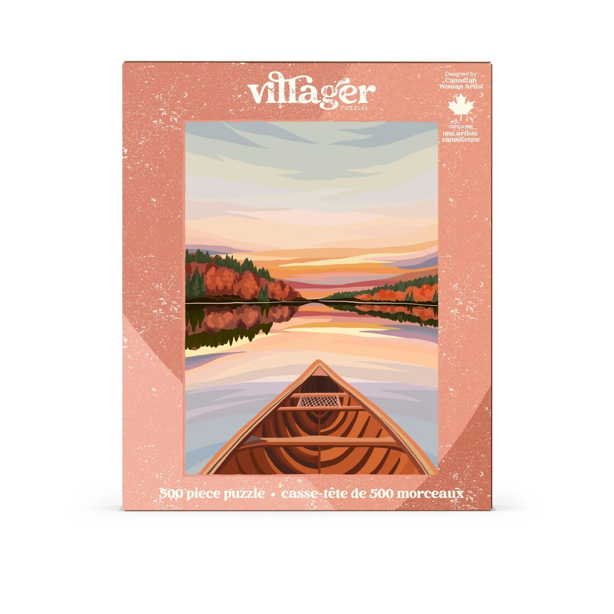  Canoeing at Dawn | 500-Piece Puzzle for Adults | Designed in Canada by Kelsey Voss Villager Puzzles Puzzle art-noise.myshopify.com canoeing-at-dawn-500-piece-puzzle-for-adults-designed-in-canada-by-kelsey-voss