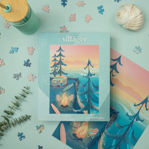  Coastal Camping | 1000-Piece Puzzle for Adults | Designed in Canada by Capri Sadler Villager Puzzles Puzzle art-noise.myshopify.com coastal-camping-1000-piece-puzzle-for-adults-designed-in-canada-by-capri-sadler