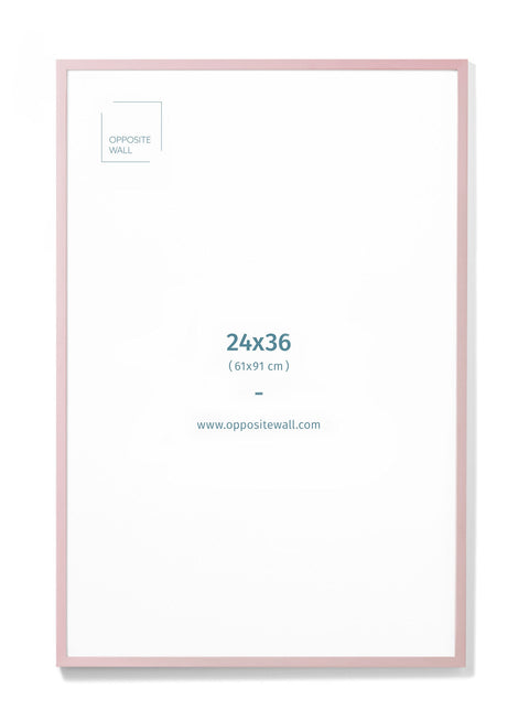 Pink Wood Frame, 24x36 in | 61x91 cm Opposite Wall Frame art-noise.myshopify.com pink-wood-frame-24x36-in-61x91-cm