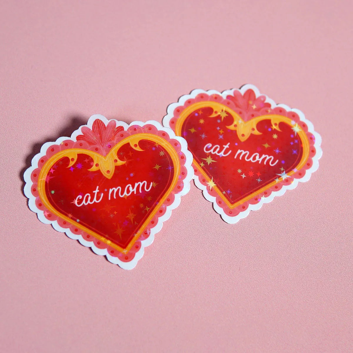  Purrfect Cat Mom Heart Sticker Cheeky Peach Designs Sticker art-noise.myshopify.com purrfect-cat-mom-heart-sticker