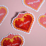 Purrfect Cat Mom Heart Sticker