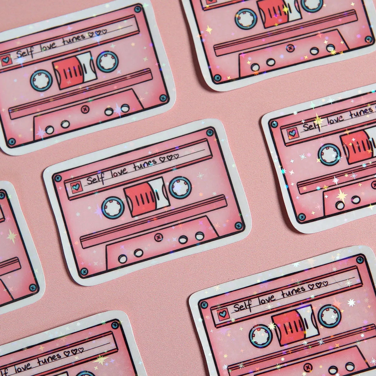  Self Love Tunes 90’s Cassette Sticker Cheeky Peach Designs Sticker art-noise.myshopify.com self-love-tunes-90-s-cassette-sticker