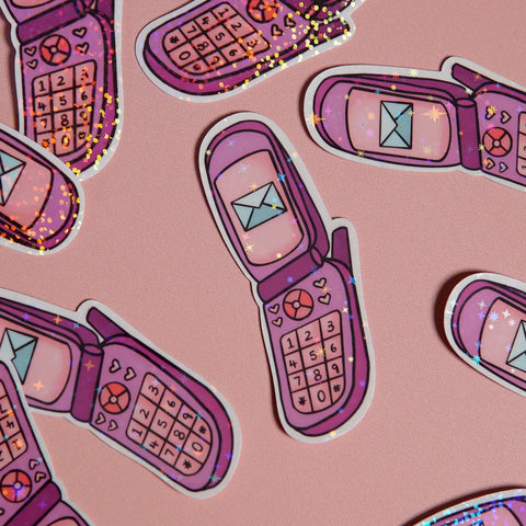  Call me! Beep Me! 90’s Cellphone Sticker Cheeky Peach Designs Sticker art-noise.myshopify.com call-me-beep-me-90-s-cellphone-sticker