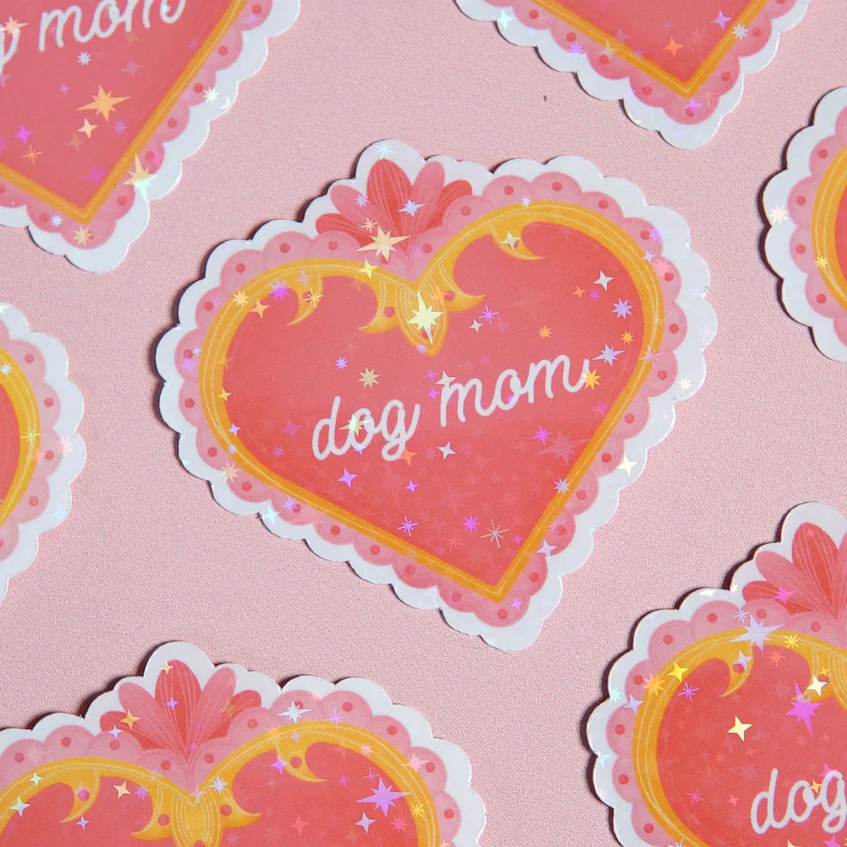  Paw-some Dog Mom Heart Sticker Cheeky Peach Designs Sticker art-noise.myshopify.com paw-some-dog-mom-heart-sticker