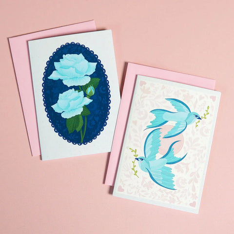  Feathered Friends | Sparrow Bird Mini Greeting Card Cheeky Peach Designs Cards art-noise.myshopify.com feathered-friends-sparrow-bird-mini-greeting-card