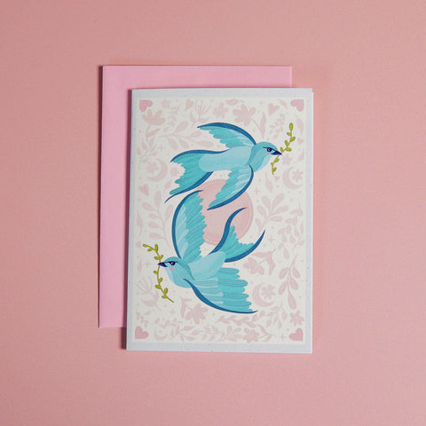 Feathered Friends | Sparrow Bird Mini Greeting Card