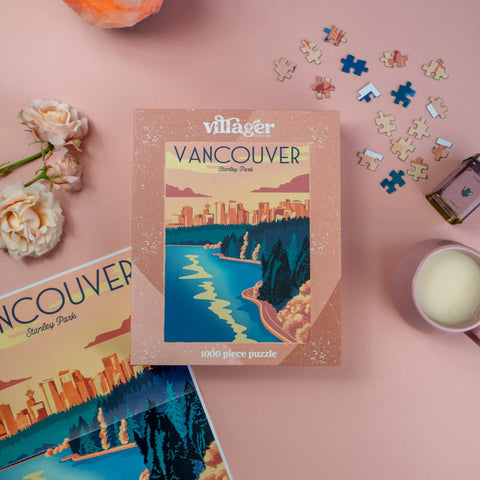  Vancouver Sunset | 1000-Piece Puzzle for Adults | Designed in Canada by Capri Sadler Villager Puzzles Puzzle art-noise.myshopify.com vancouver-sunset-1000-piece-puzzle-for-adults-designed-in-canada-by-capri-sadler