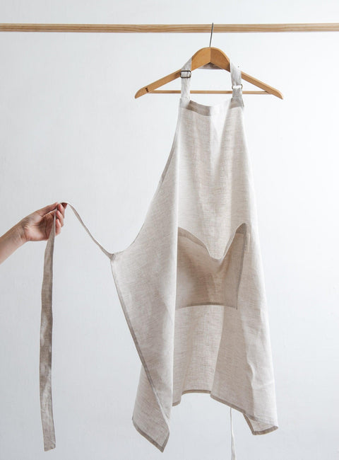 Adjustable Linen Apron - Oatmeal
