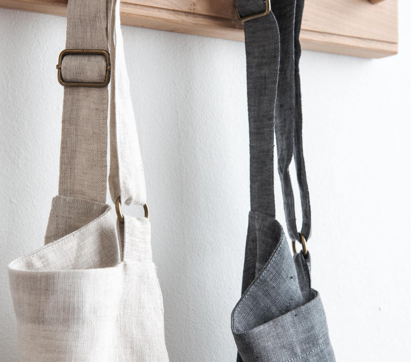 Adjustable Linen Apron - Oatmeal
